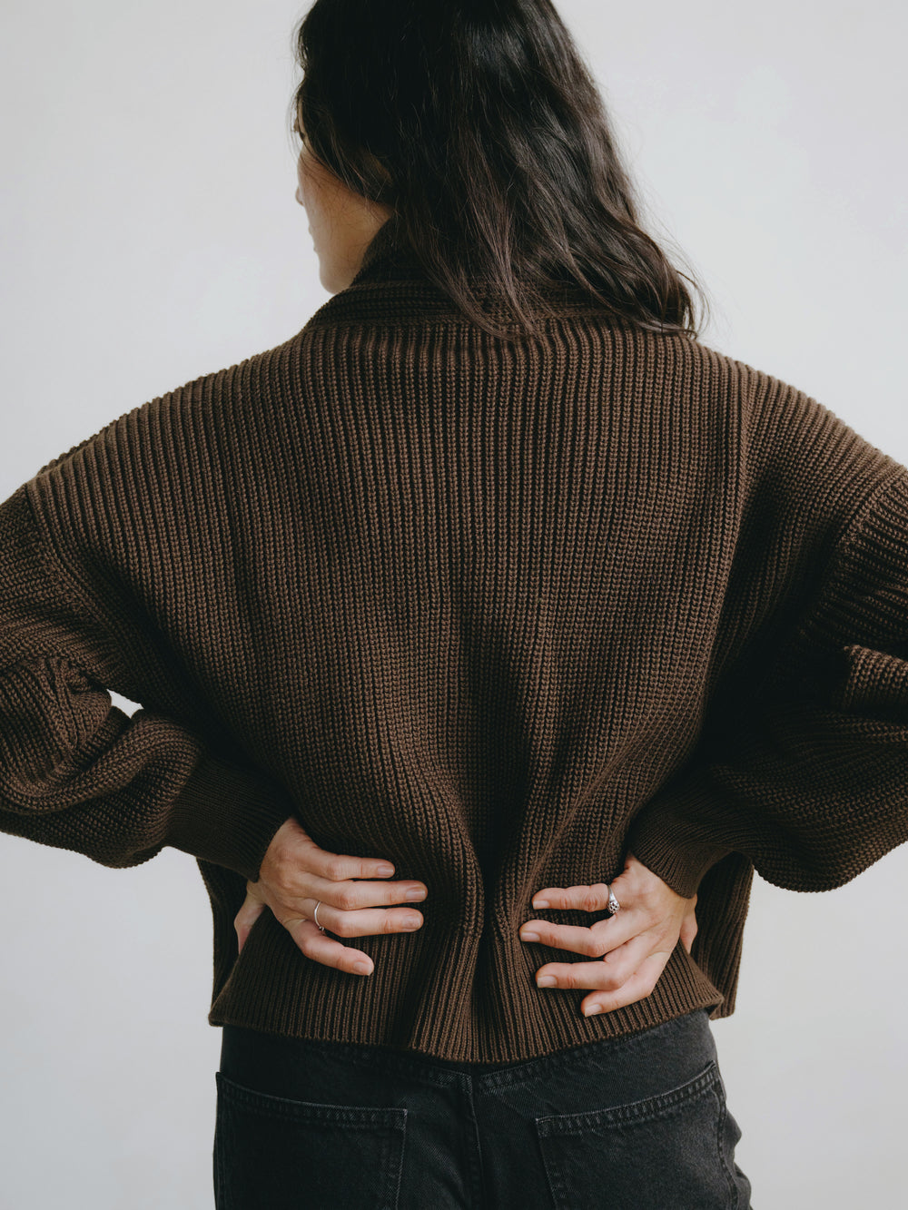 Sloan Organic Cotton Cardigan in Black