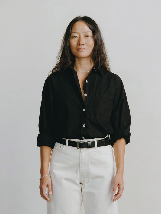 Marcie Shirt, Japanese Organic Cotton, Black