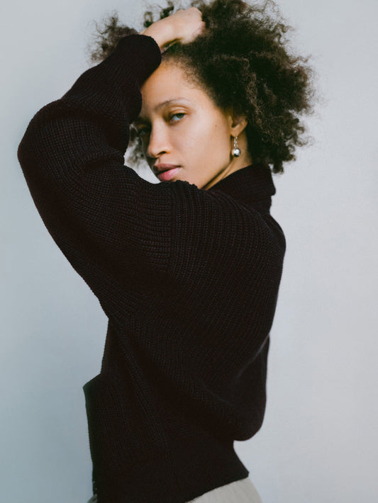 Sloan Organic Cotton Cardigan in Black