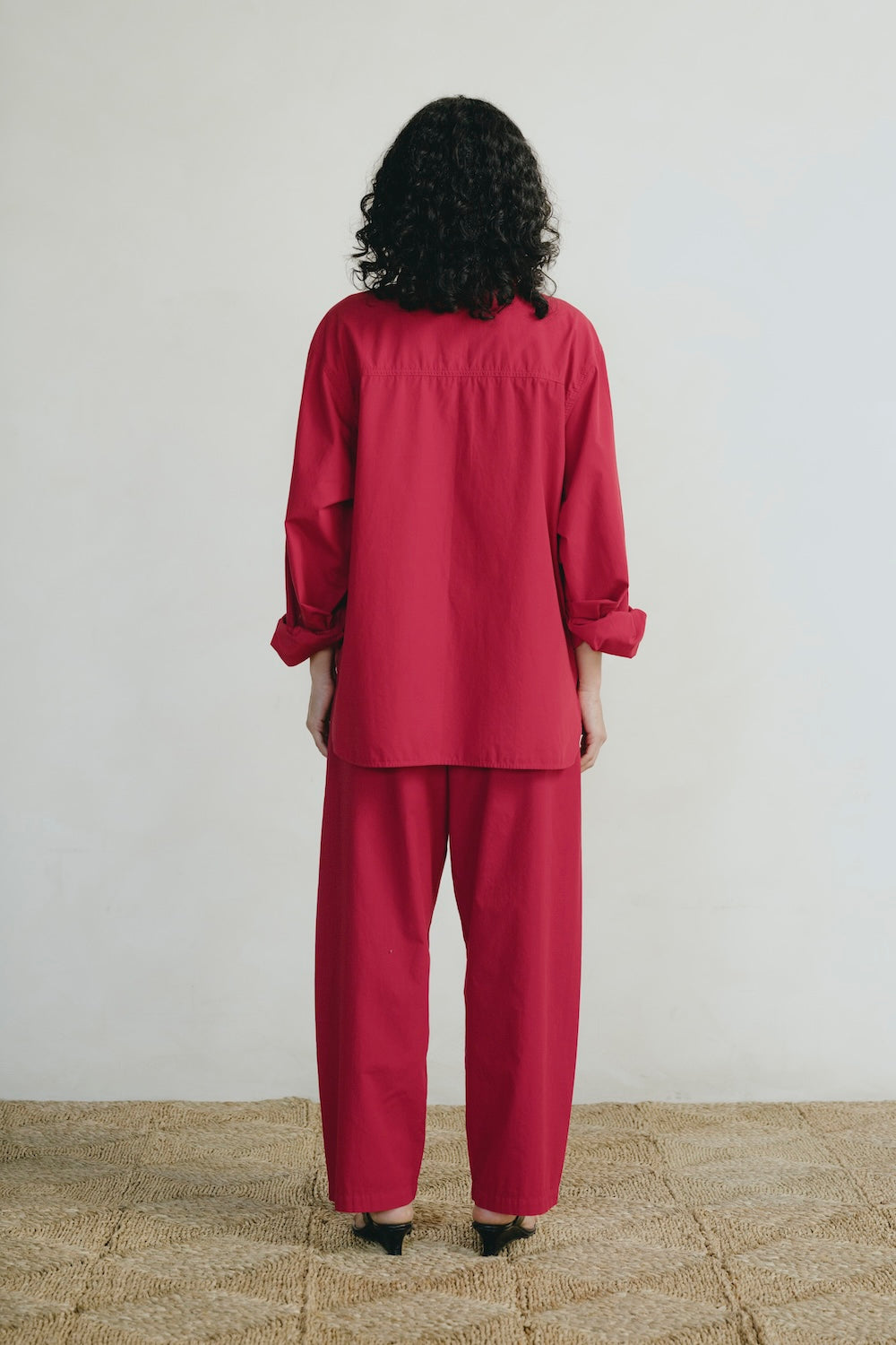 All Day Pant, Organic Cotton Poplin, Tomato Red