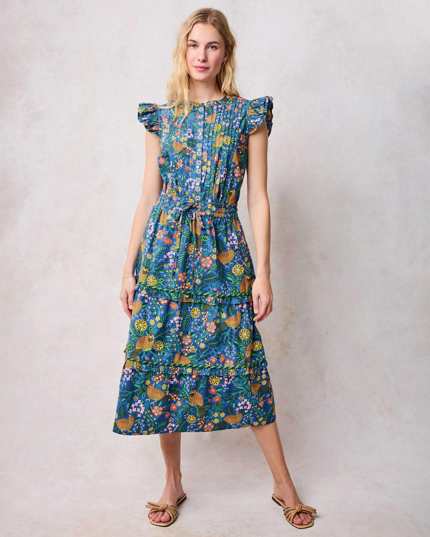 Now or Later Organic Cotton Skirt in Willow Wren Oasis Print