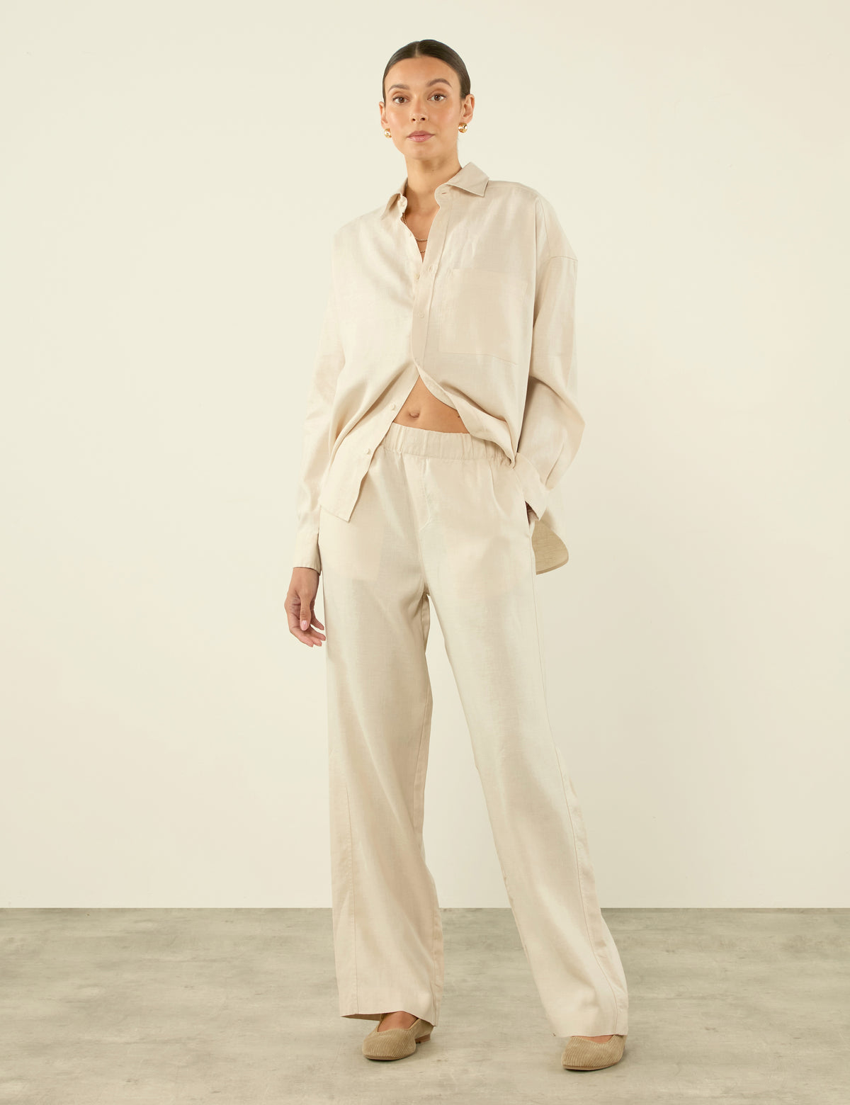 Hemp Palazzo Pants in Navy