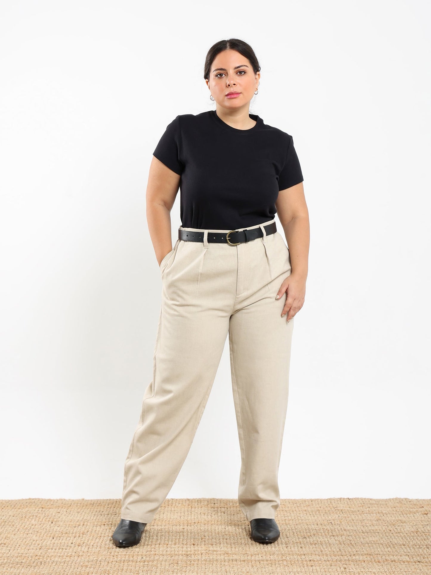 Ranya Pleated Trouser in Nile Silt