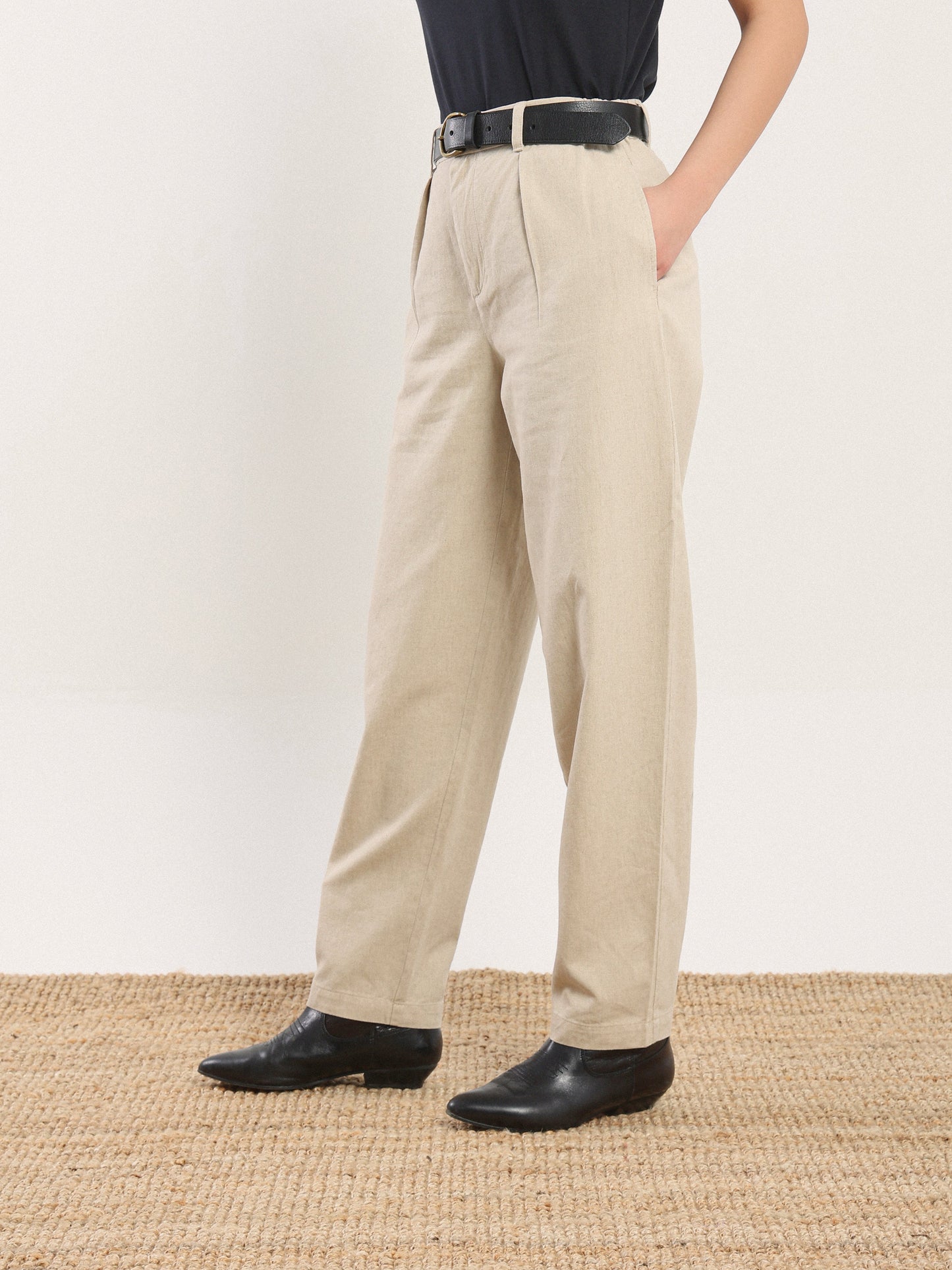 Ranya Pleated Trouser in Nile Silt