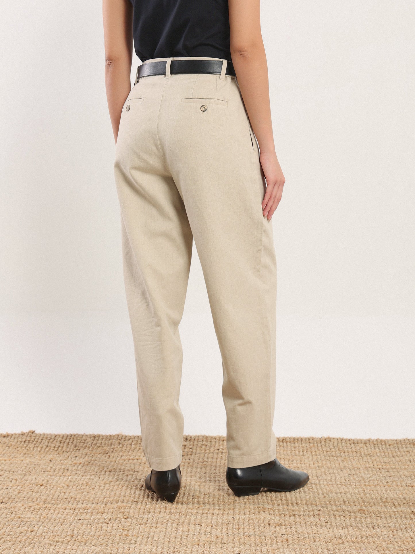 Ranya Pleated Trouser in Nile Silt