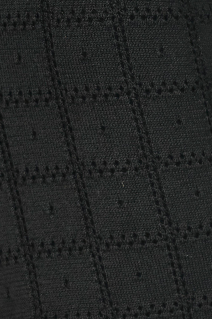 Kona Pointelle Knit Dress in Black