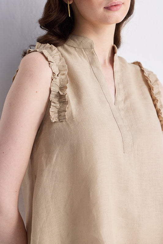 Wind in my Hair Shirt in Beige