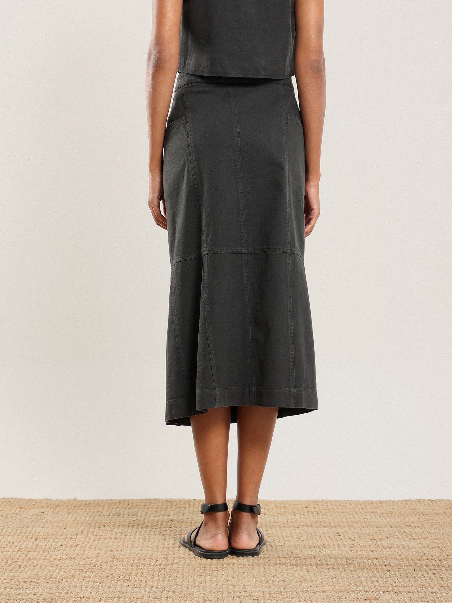 Nour Side Button Up Skirt in Nile Silt