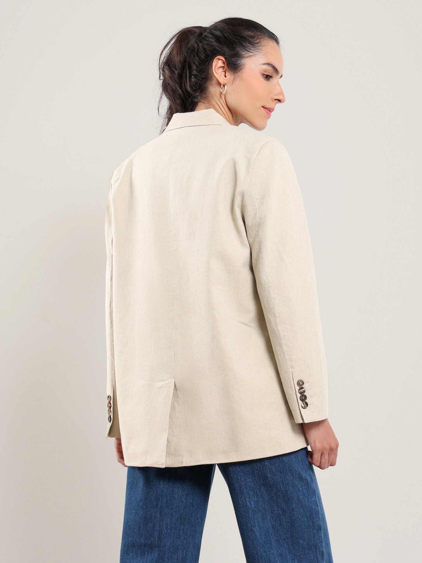 Martina Single Button Blazer in Desert Nile