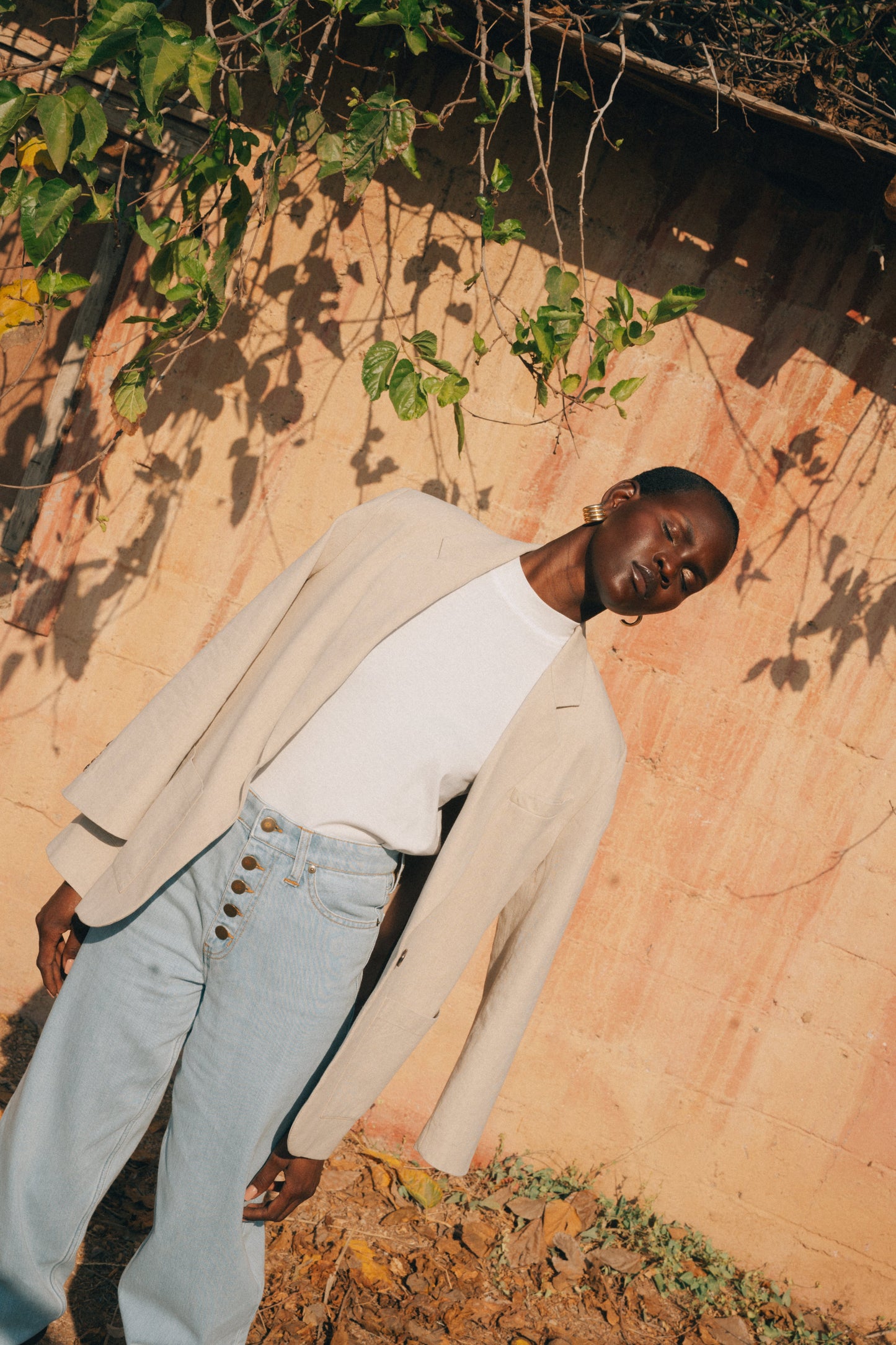 Martina Single Button Blazer in Desert Nile