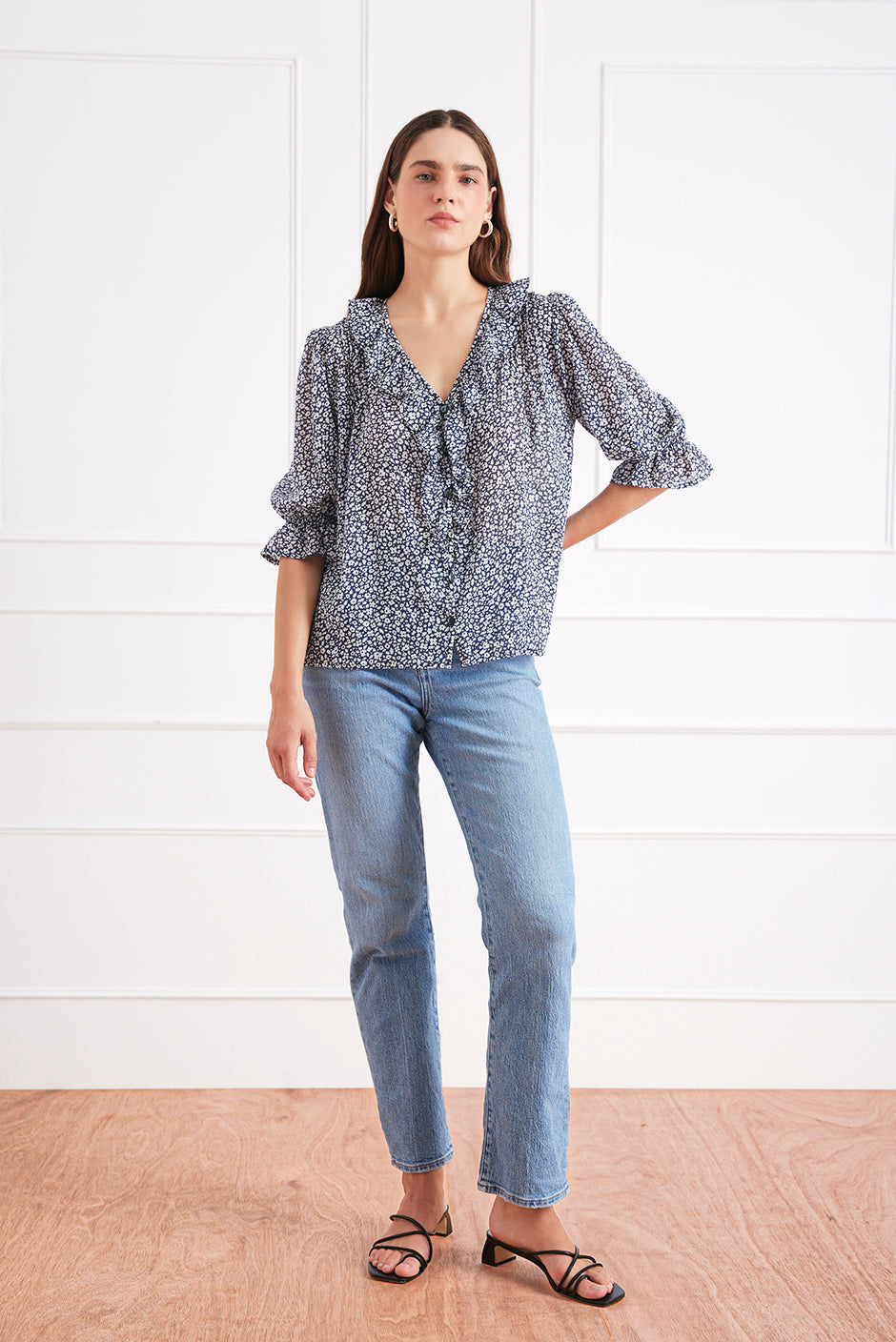 Chloe Shirt in Navy Vintage Bloom