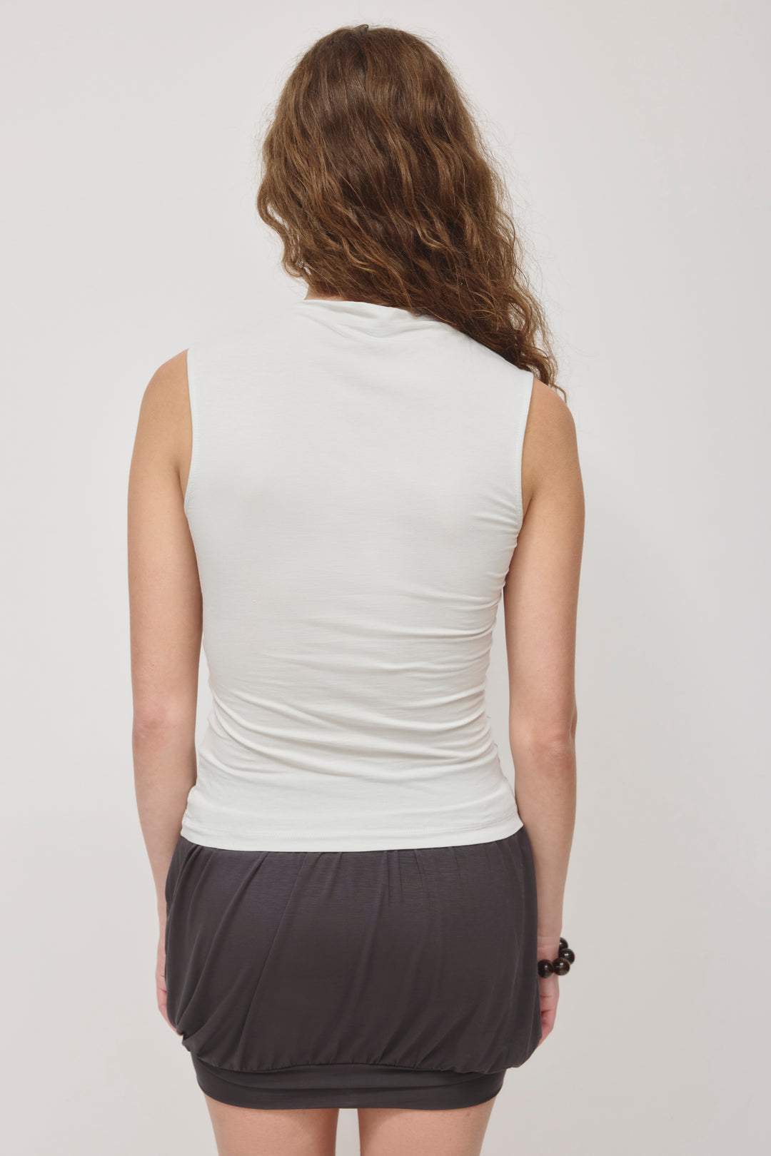 Sleeveless Cotton Jersey Samira Wrap Tank in Haze