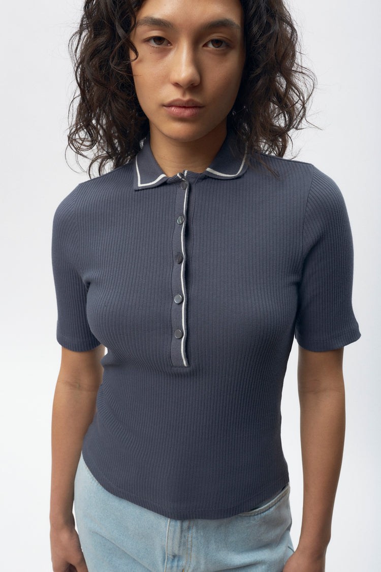 Garden City Polo in Dark Dusk Gray