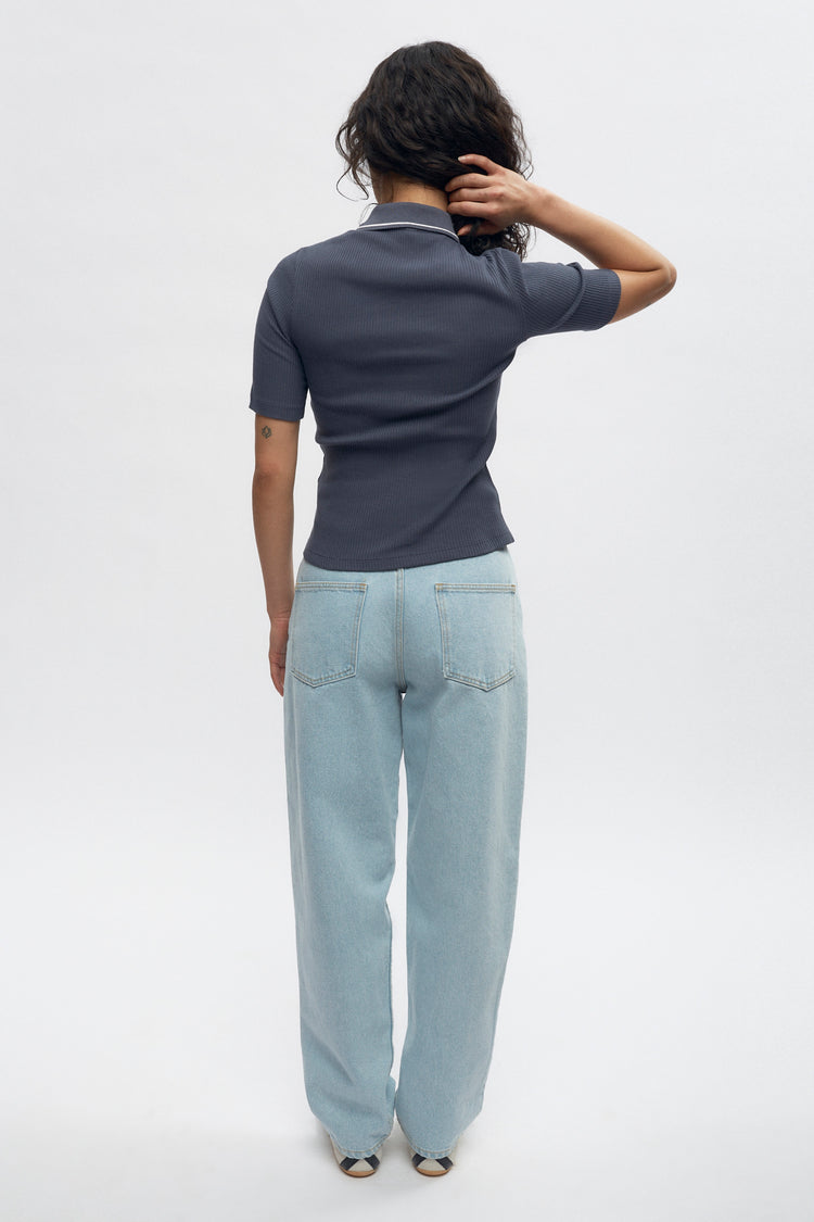 Garden City Polo in Dark Dusk Gray