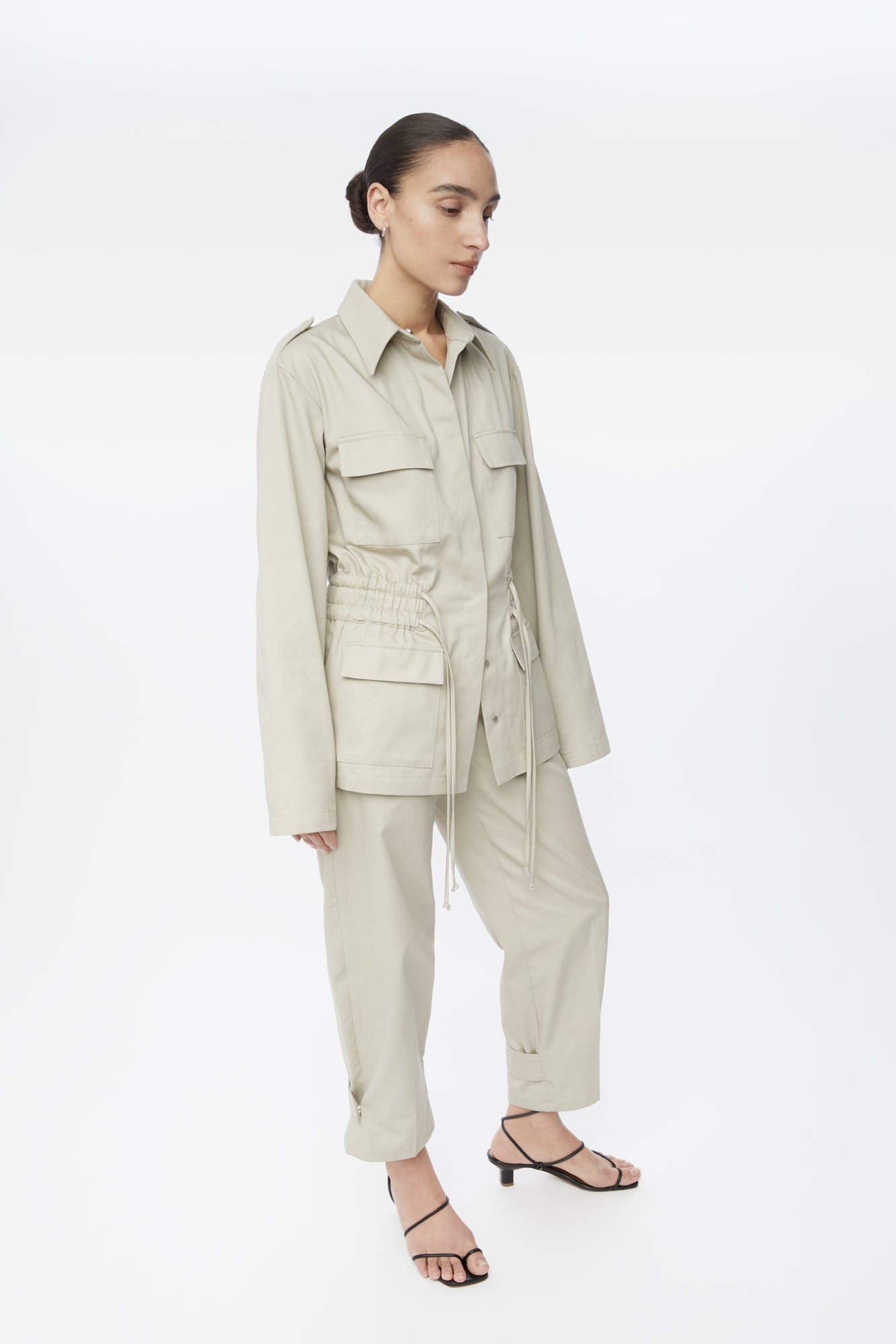 Canvas Cotton Utility Jacket - dāl the label-Stone