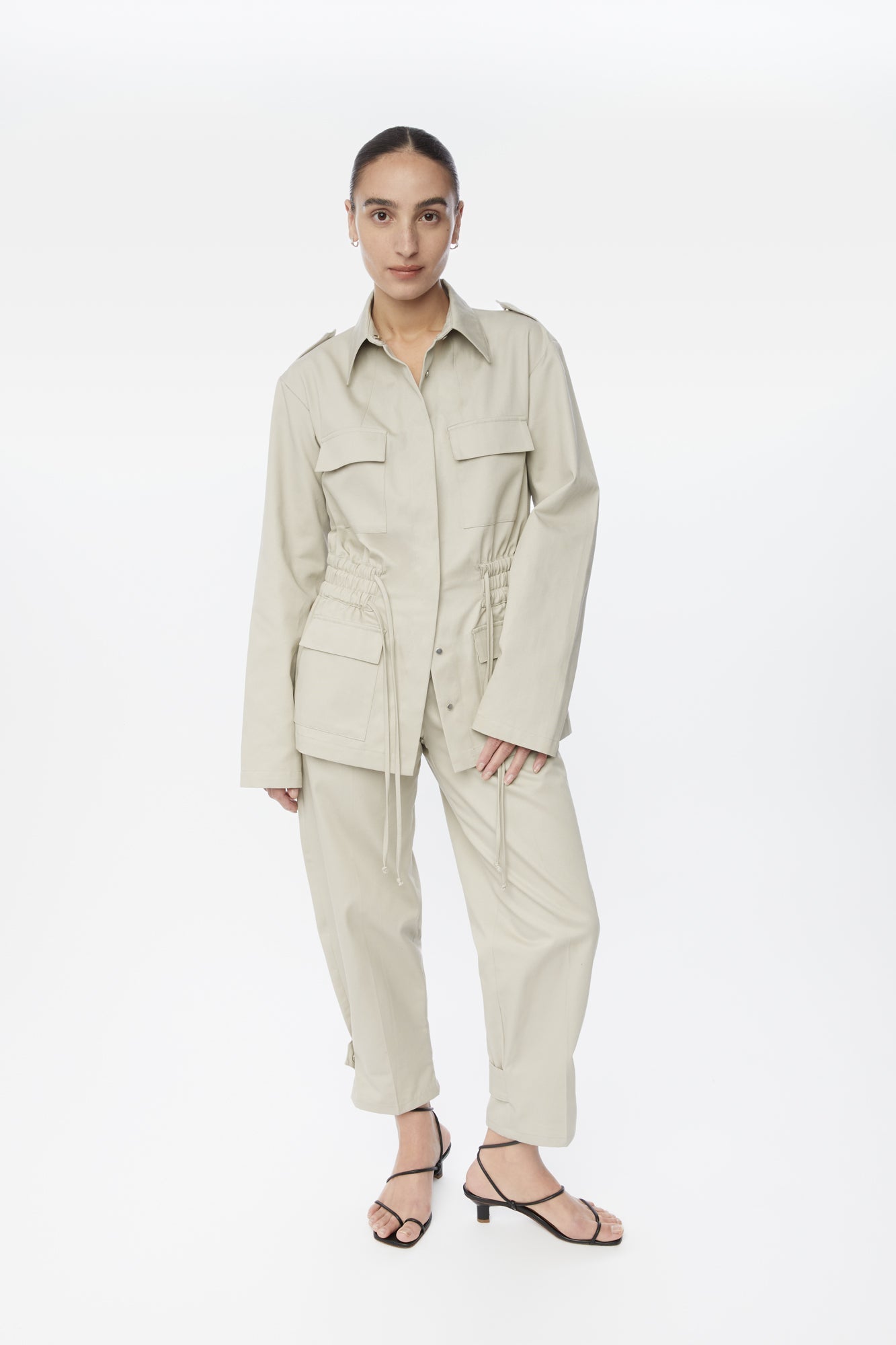 Canvas Cotton Utility Jacket - dāl the label-Stone