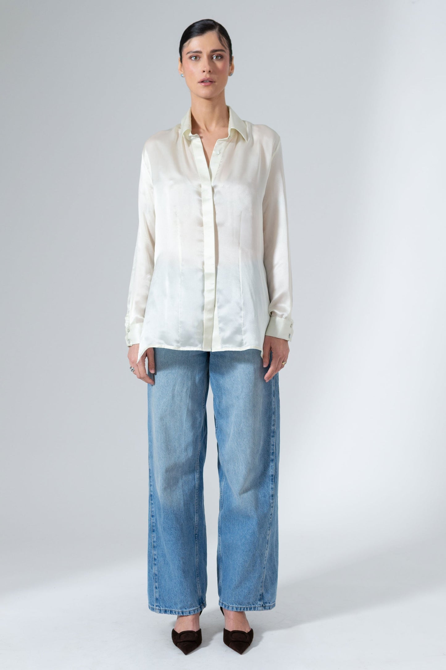 Mae Silk Button Up Shirt