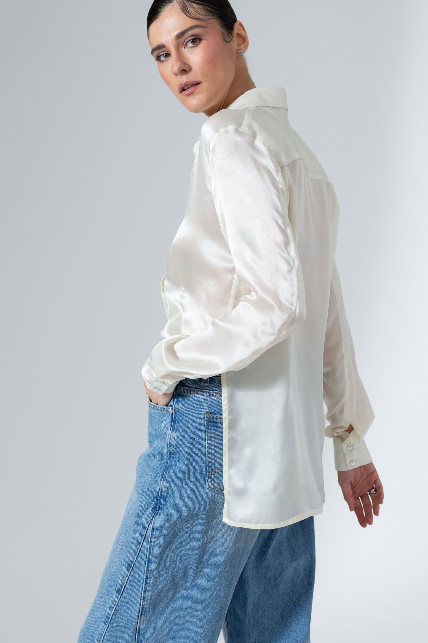 Mae Silk Button Up Shirt