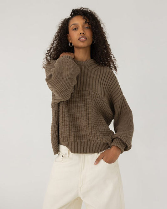 Delčia Cotton Sweater in Earth Brown
