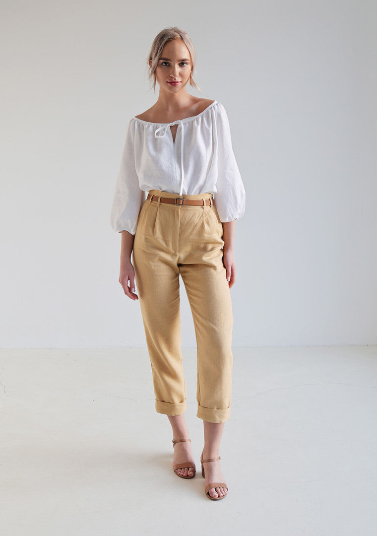Chicago High Waisted Linen Pants