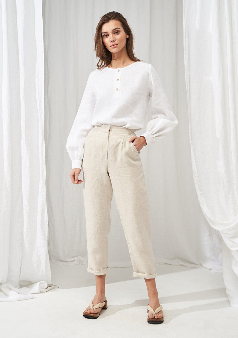 Delaney High Waisted Linen Pants