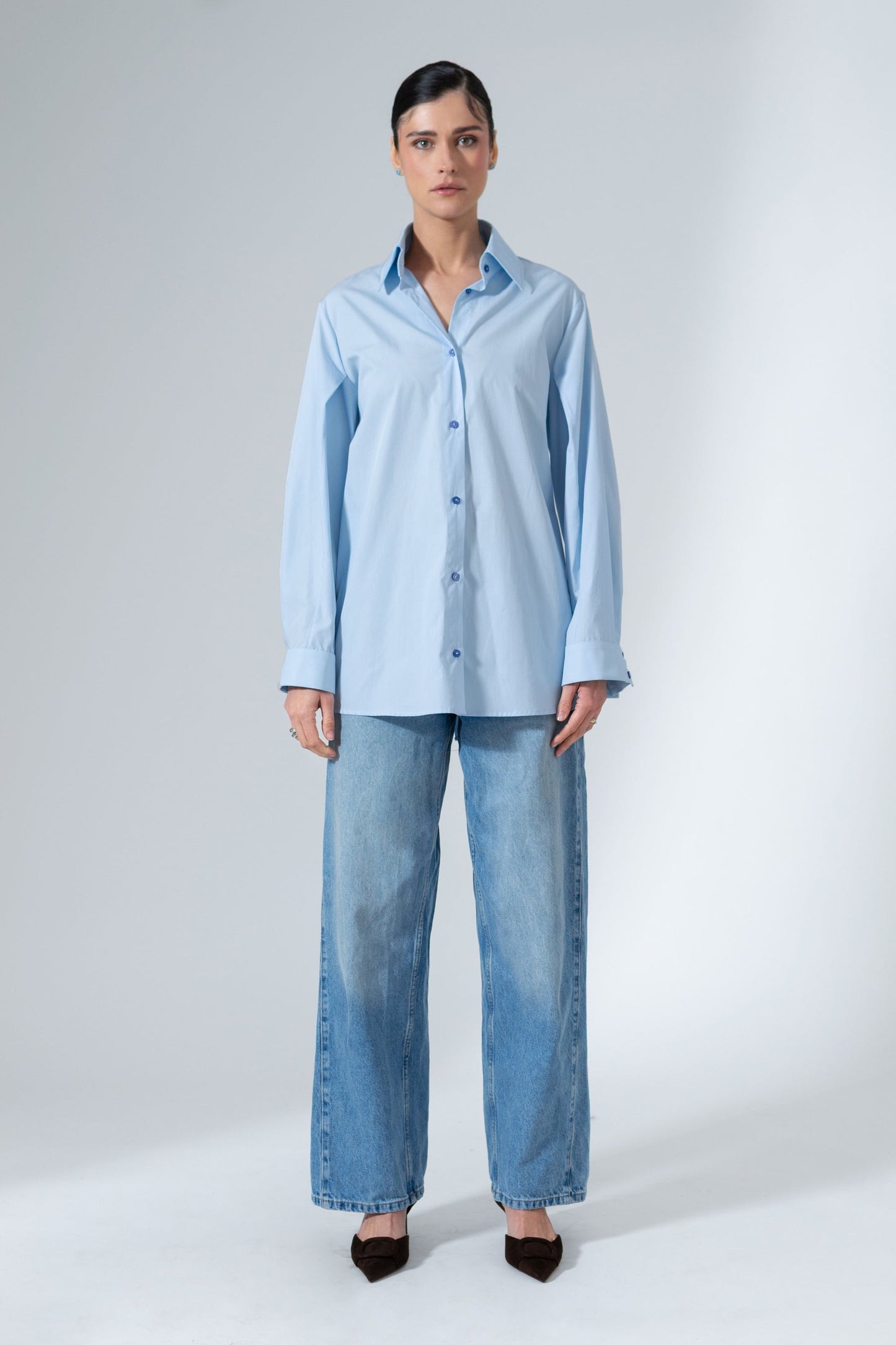 Yve Lightweight Cotton Split Back Button Down