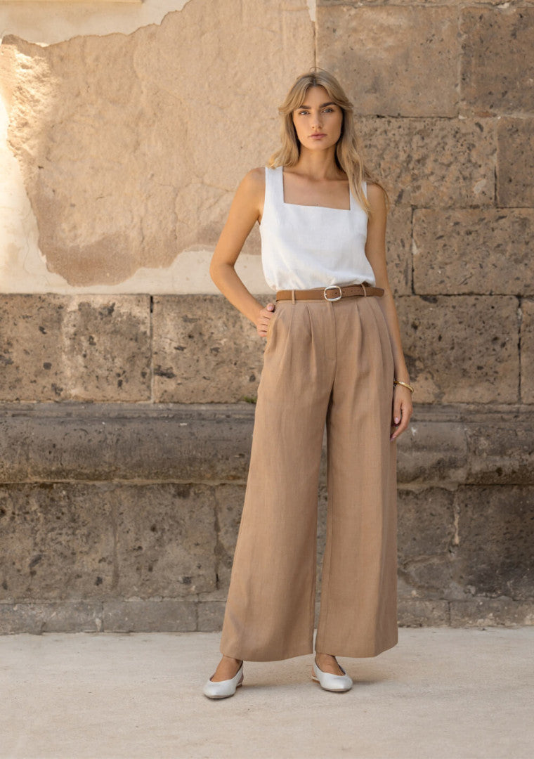 Oakland Linen Wide Leg Pants