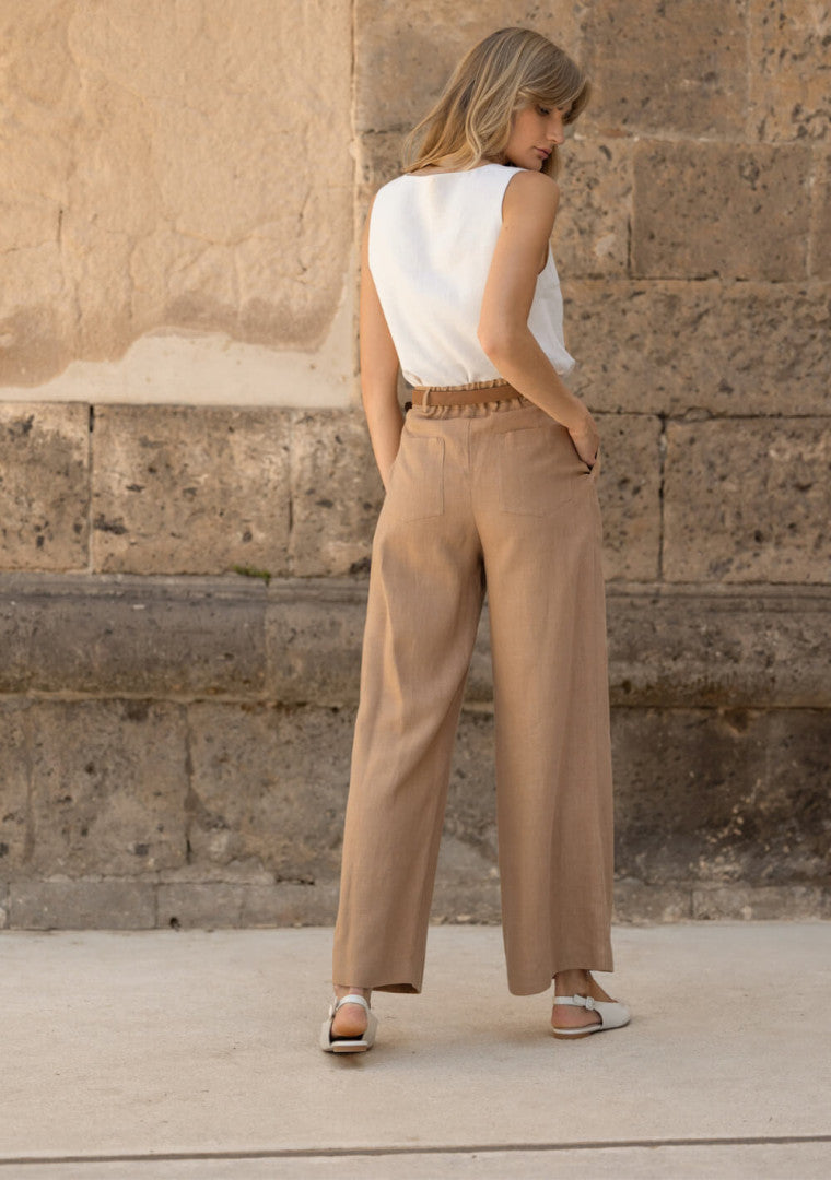 Oakland Linen Wide Leg Pants