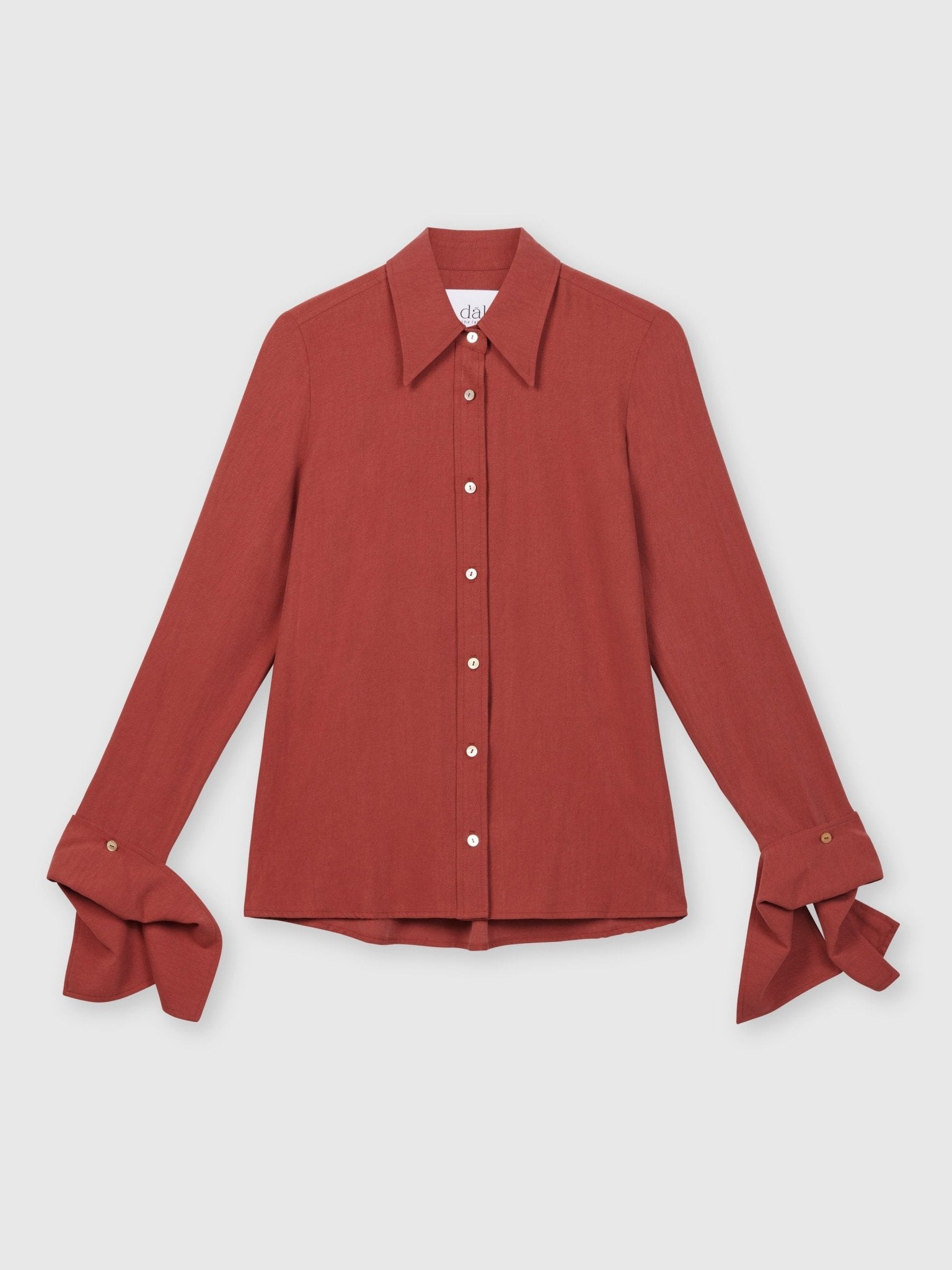 Long Cuff Relaxed Tencel Blouse - dāl the label-Terracotta