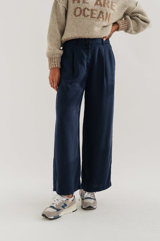 Nanpu Blue Tencel Trousers