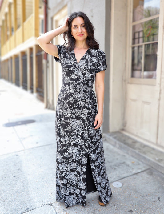Obsidian Magnolia Organic Maxi Dress