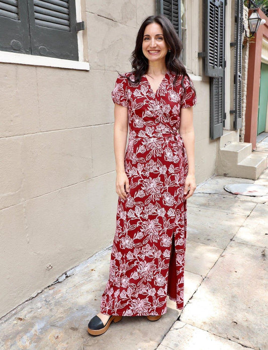 Ruby Magnolia Patterned Organic Cotton Maxi Dress