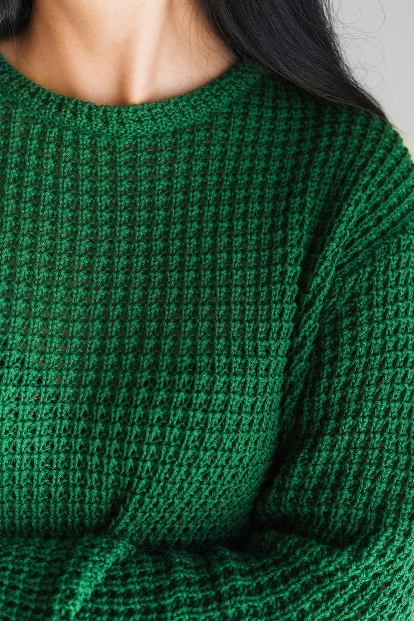 Teresa Leaf Dark Cranberry Organic Cotton Knit Sweater